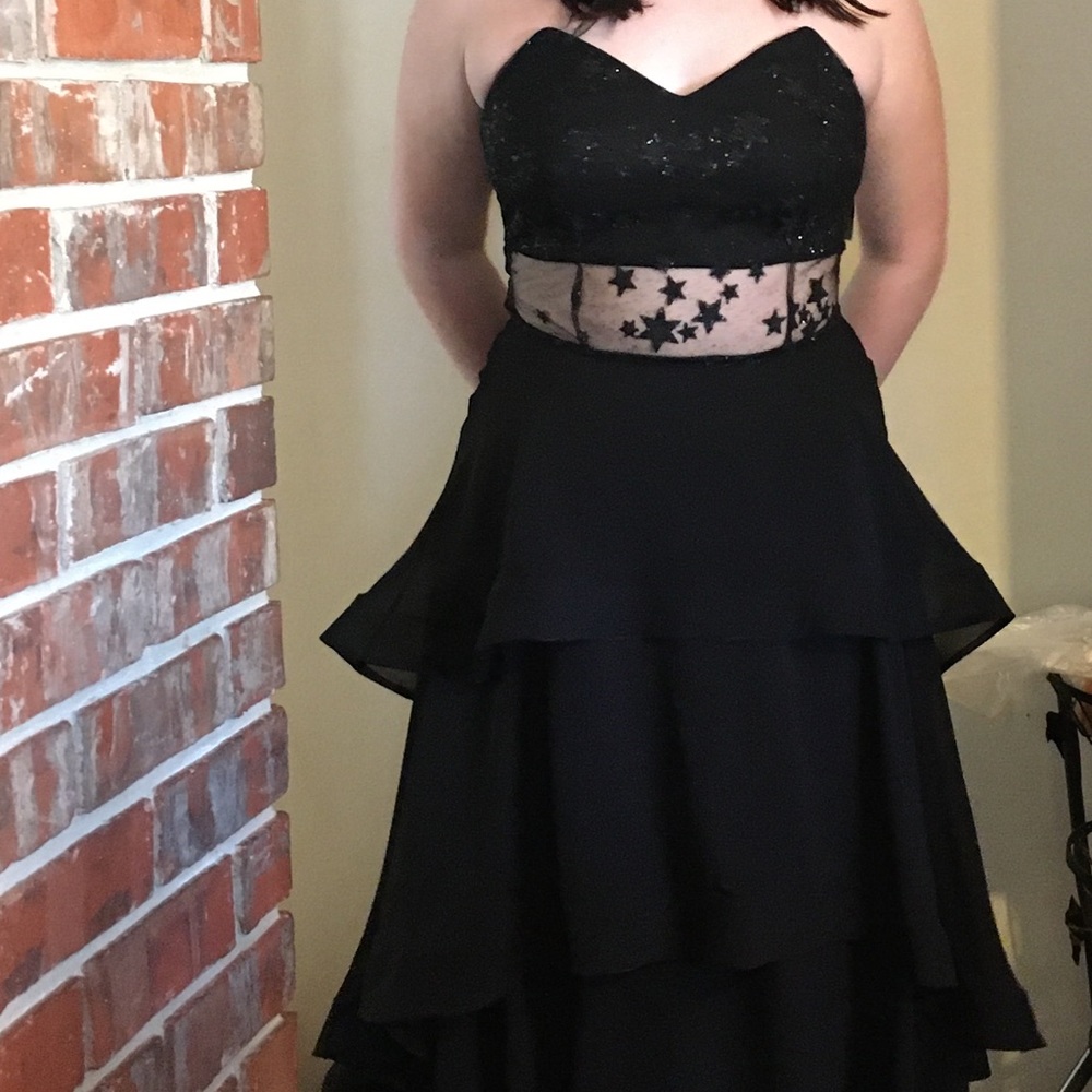 A black formal dress